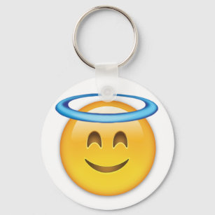 Lächelndes Gesicht mit Halo Emoji Schlüsselanhänger