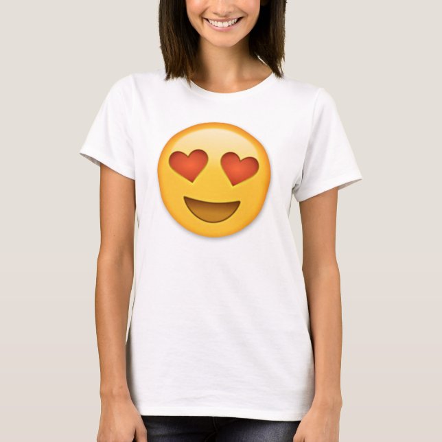 Lächelndes Gesicht mit Herz-Förmigem Augen emoji T-Shirt (Vorderseite)