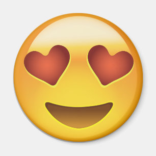 Lächelndes Gesicht mit Herz-geformten Augen Emoji Magnet