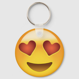 Lächelndes Gesicht mit Herz-geformten Augen Emoji Schlüsselanhänger