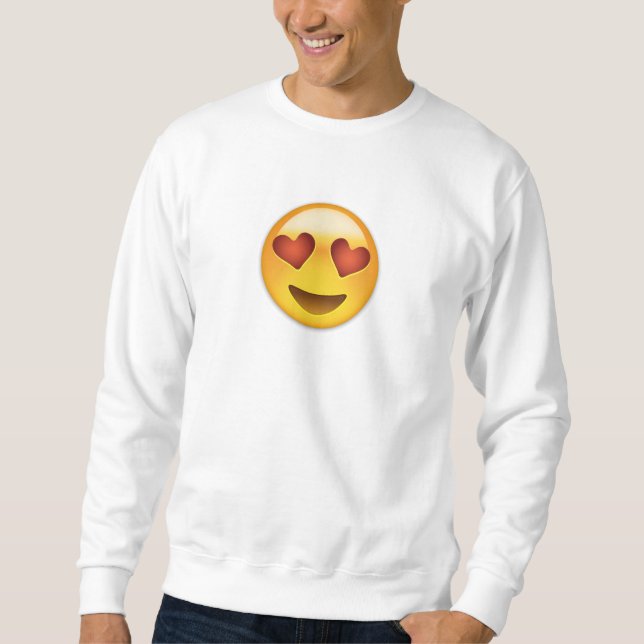 Lächelndes Gesicht mit Herz-geformten Augen Emoji Sweatshirt (Vorderseite)