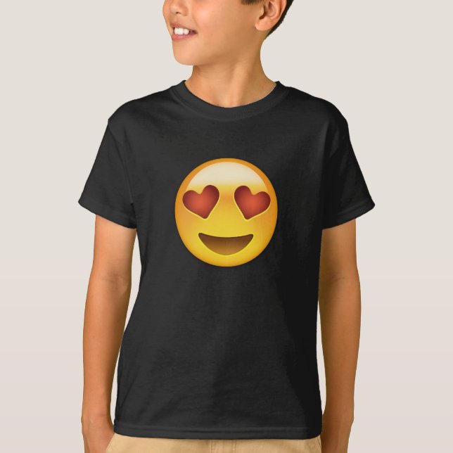 Lächelndes Gesicht mit Herz-geformten Augen Emoji T-Shirt (Vorderseite)