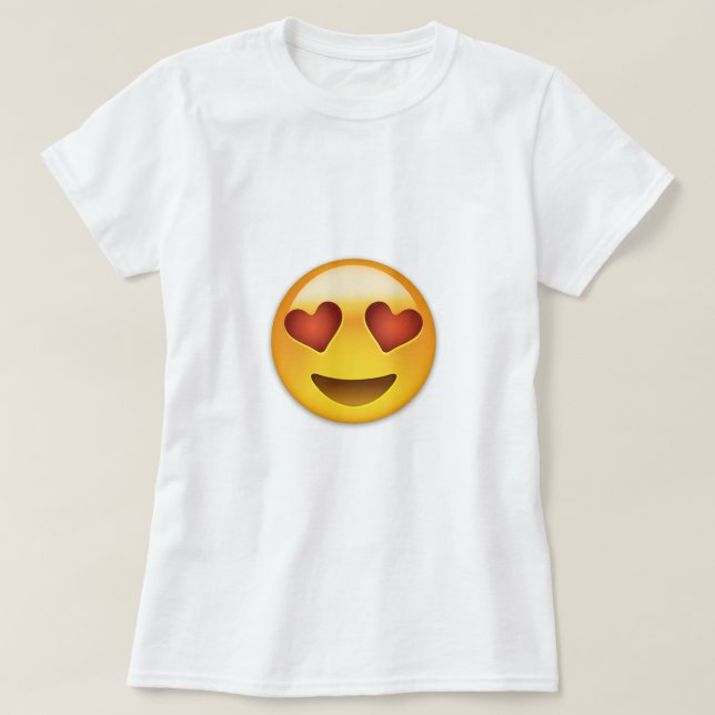Lächelndes Gesicht mit Herz-geformten Augen Emoji T-Shirt (Design vorne)