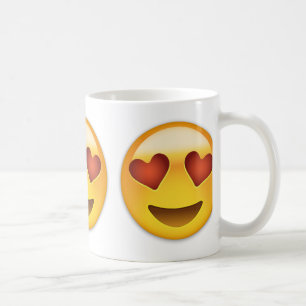Lächelndes Gesicht mit Herz-geformten Augen Emoji Tasse