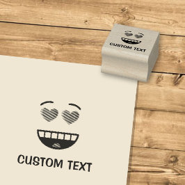 Lächelndes Gesicht mit herzförmigen Augen Gummistempel