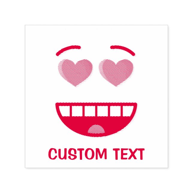 Lächelndes Gesicht mit herzförmigen Augen Permastempel (Design)