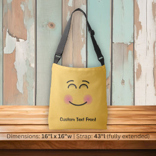 Lächelndes Gesicht mit lächelndem Auge Crossbody B Tragetaschen Mit Langen Trägern