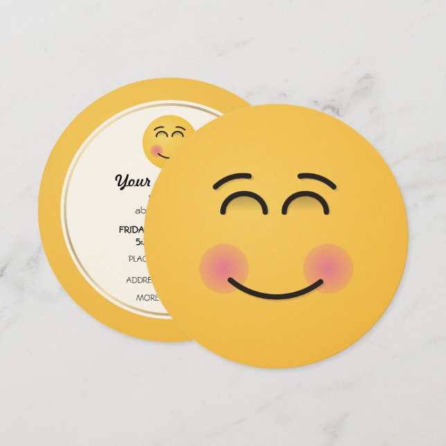 Lächelndes Gesicht mit lächelnden Augen Einladung (Vorne/Hinten)