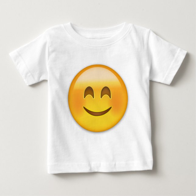 Lächelndes Gesicht mit lächelnden Augen Emoji Baby T-shirt (Vorderseite)