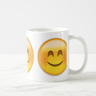 Lächelndes Gesicht mit lächelnden Augen Emoji Kaffeetasse