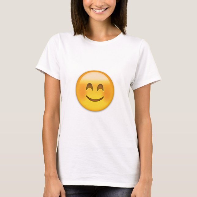 Lächelndes Gesicht mit lächelnden Augen Emoji T-Shirt (Vorderseite)