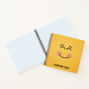 Lächelndes Gesicht mit lächelnden Augen Notizbuch