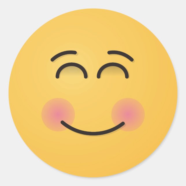 Lächelndes Gesicht mit lächelnden Augen Runder Aufkleber (Vorderseite)