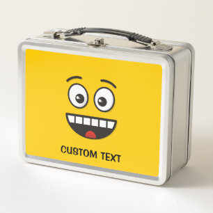 Lächelndes Gesicht mit offenem Mund Metall Lunch Box