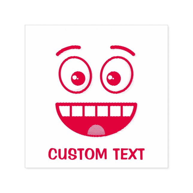 Lächelndes Gesicht mit offenem Mund Permastempel (Design)