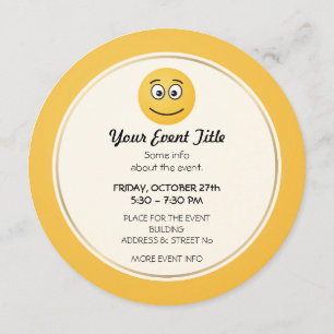 Lächelndes Gesicht mit offenen Augen Einladung