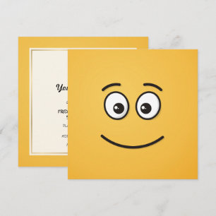 Lächelndes Gesicht mit offenen Augen Einladung