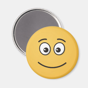 Lächelndes Gesicht mit offenen Augen Magnet