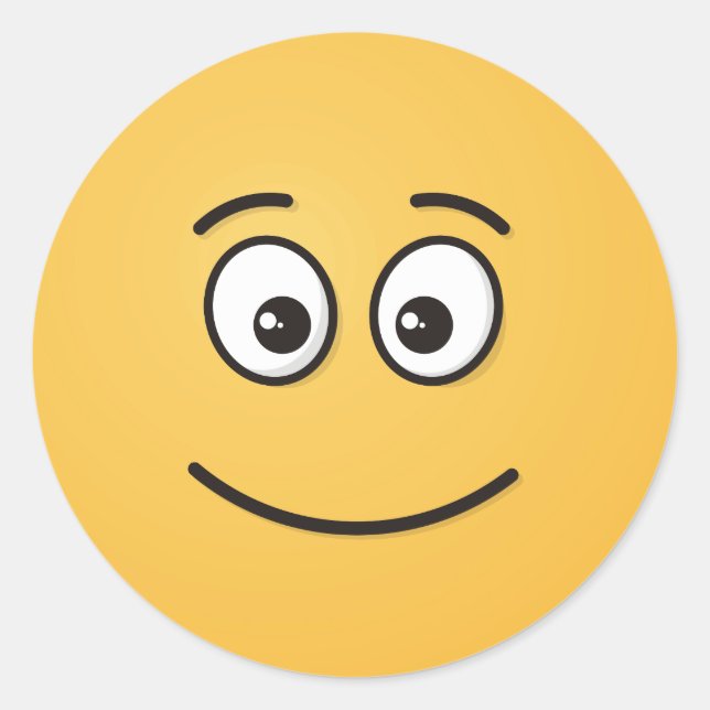 Lächelndes Gesicht mit offenen Augen Runder Aufkleber (Vorderseite)