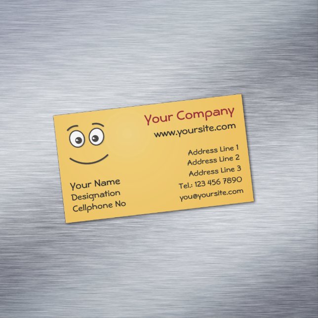 Lächelndes Gesicht mit Open Eyes Business Card Mag Magnetische Visitenkarte (Beispiel)