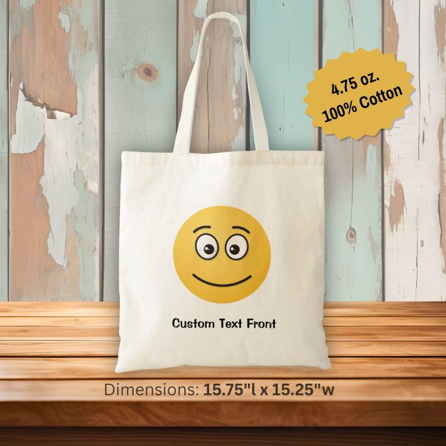 Lächelndes Gesicht mit Open Eyes Tote Tasche (Von Creator hochgeladen)