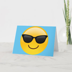 Lächelndes Gesicht mit Sonnenbrille Coole Emoji Karte