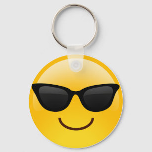 Lächelndes Gesicht mit Sonnenbrille Coole Emoji Schlüsselanhänger