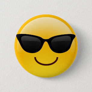 Lächelndes Gesicht mit Sonnenbrillen cooles Emoji Button