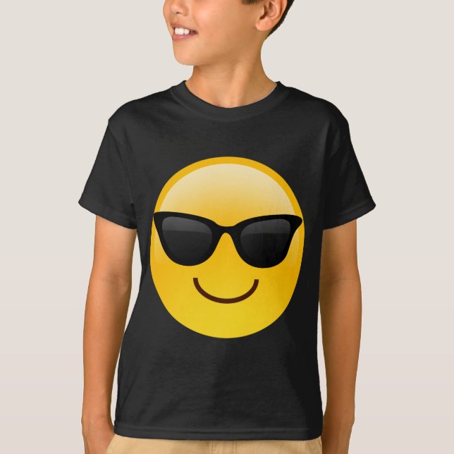 Lächelndes Gesicht mit Sonnenbrillen cooles Emoji T-Shirt (Vorderseite)