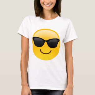 Lächelndes Gesicht mit Sonnenbrillen cooles Emoji T-Shirt