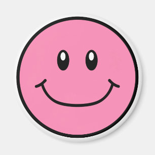 Lächelndes Gesichts-Magnet-Rosa 0001 Magnet