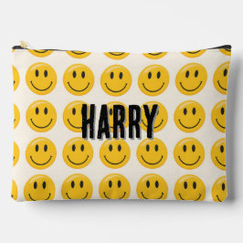 Lächelndes Gesichtsmuster - Niedliches gelbes Läch Zubehörtasche