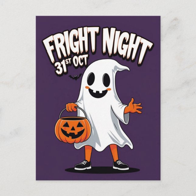 Lächelndes Gespenst Fright Night Einladung (Vorderseite)