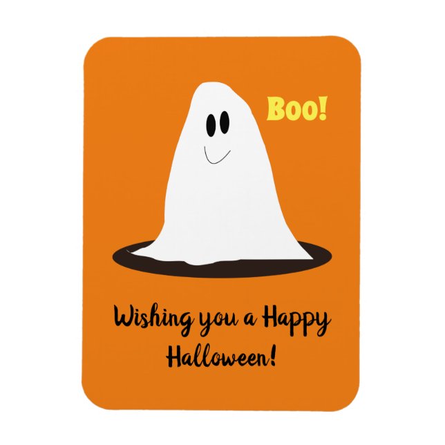 Lächelndes Ghost Halloween Magnet (Vertikal)