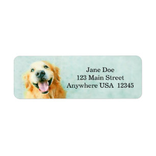 Lächelndes golden retriever im Aquarell
