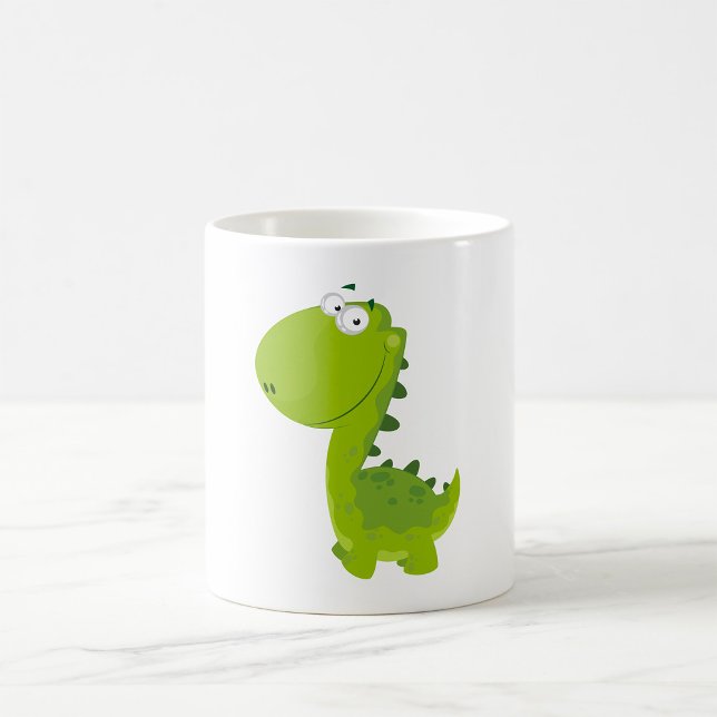Lächelndes grünes Dino Kaffeetasse (Von Creator hochgeladen)