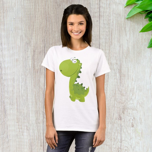 Lächelndes grünes Dino T-Shirt (Von Creator hochgeladen)