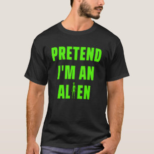 Lächelndes Halloween Kostüm Grün, so, als wäre ich T-Shirt