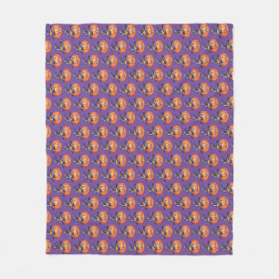 Lächelndes Halloween Kürbiswaschpapier Fleecedecke