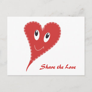 Lächelndes Herz Valentine Postkarte