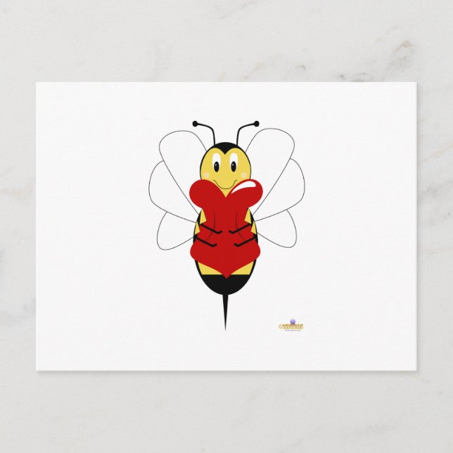 Lächelndes Hummelherz Postkarte (Vorderseite)
