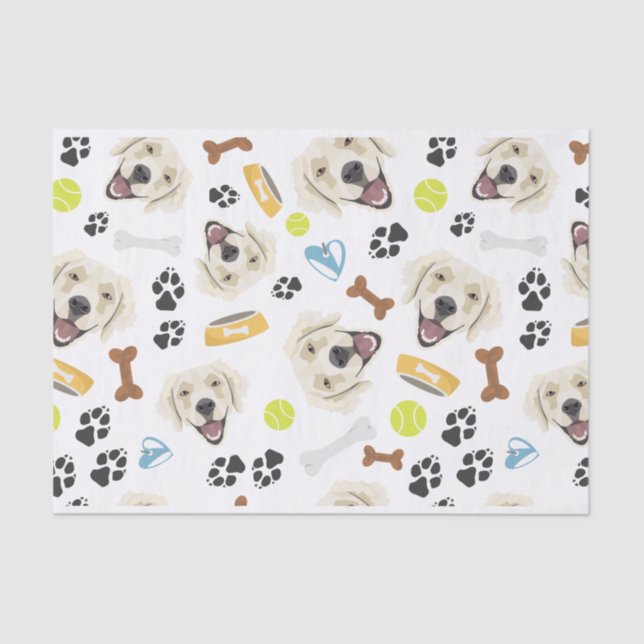 Lächelndes Hundegolden retriever Seidenpapier (Vorderseite)