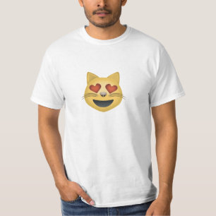 Lächelndes Katzen-Gesicht mit Herz-geformten Augen T-Shirt