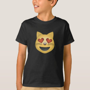 Lächelndes Katzen-Gesicht mit Herz-geformten Augen T-Shirt