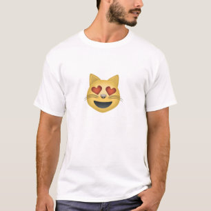 Lächelndes Katzen-Gesicht mit Herz-geformten Augen T-Shirt