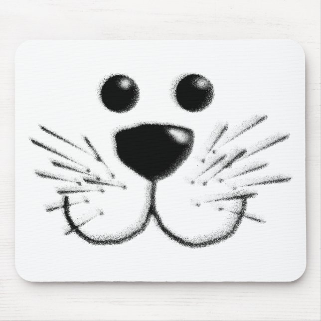 Lächelndes Katzengesicht Mousepad (Vorne)