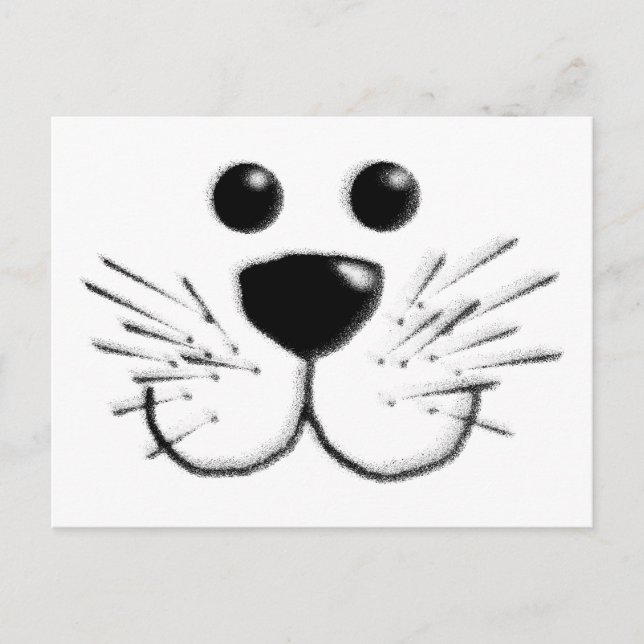 Lächelndes Katzengesicht Postkarte (Vorderseite)