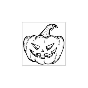 Lächelndes KürbisHalloween Gummistempel