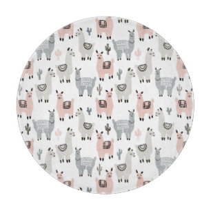 Lächelndes Lama-Muster Schneidebrett