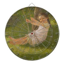 Lächelndes Mädchen auf einer Schaukel (Vintage Kin